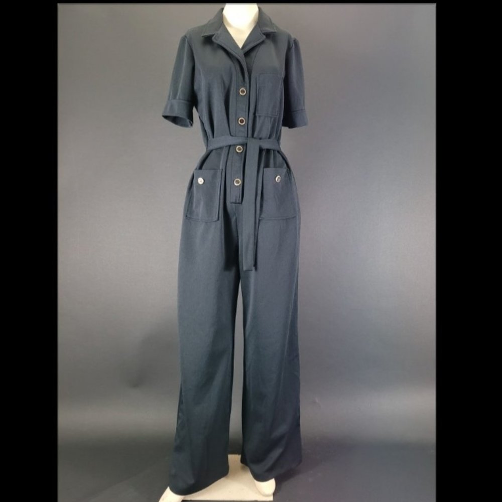 ❗️SOLD❗️70s Sears Black Jumpsuit - Picture 1 of 16